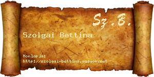 Szolgai Bettina névjegykártya